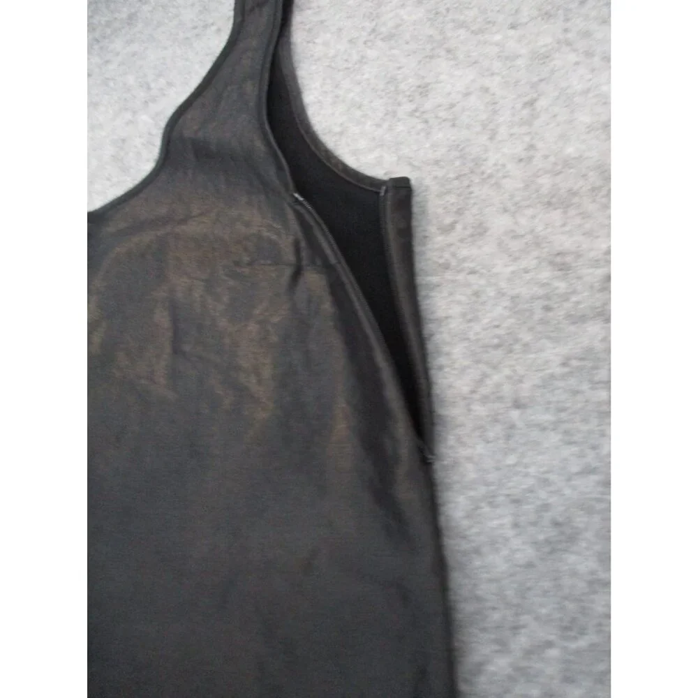 Zara Black Mini Dress Satin Effect Womens XL Sleeveless